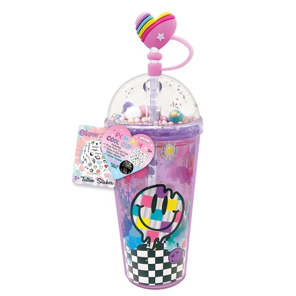 Cool Vibes Crystal Cool Cup with Straw Hot Focus