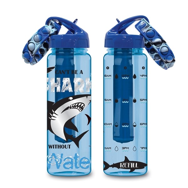 Shark Time Marker Water Bottle With Freezer Tube Hot Focus