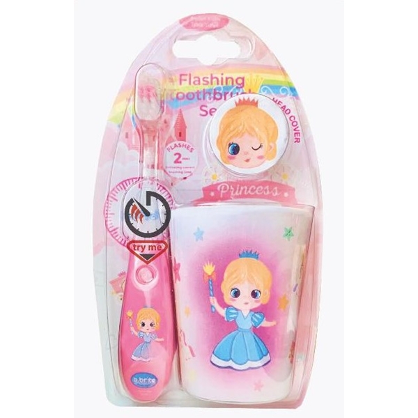 Kids Princess Timer Toothbrush with Cup & Cover Set of 6
