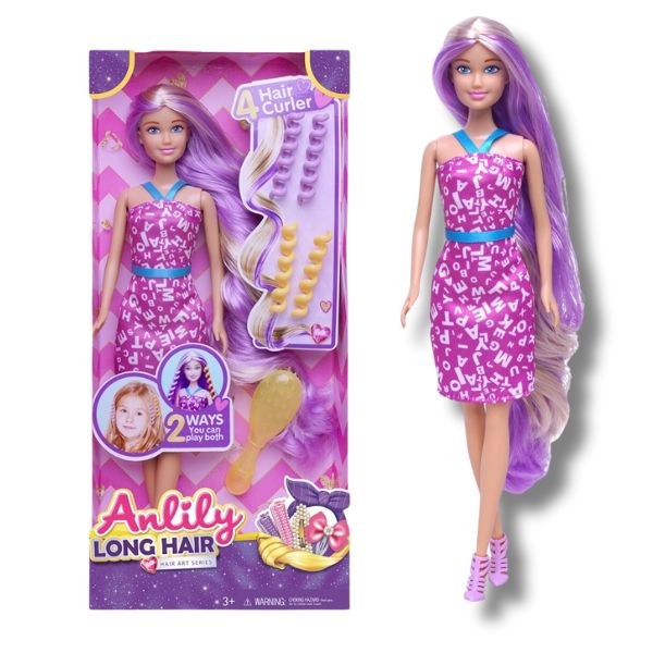 Anlily Doll Long Hair Purple 30cm