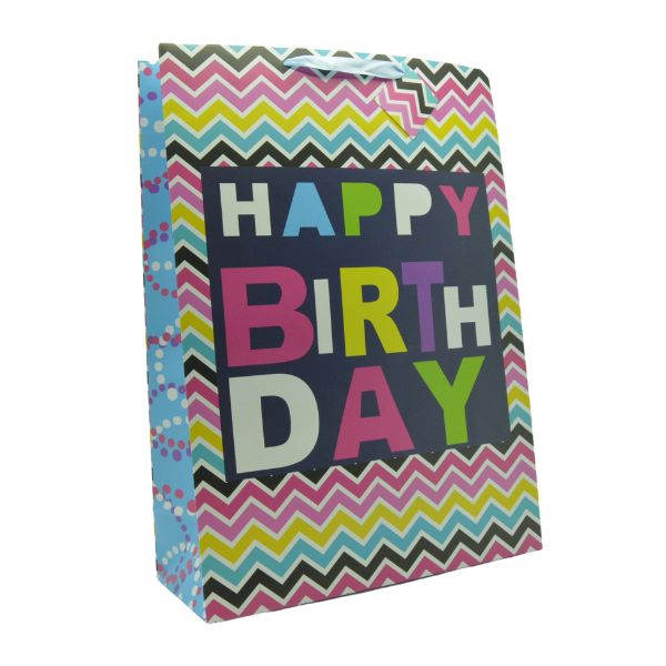 Extra Large Gift Bag Happy Birthday Colourful