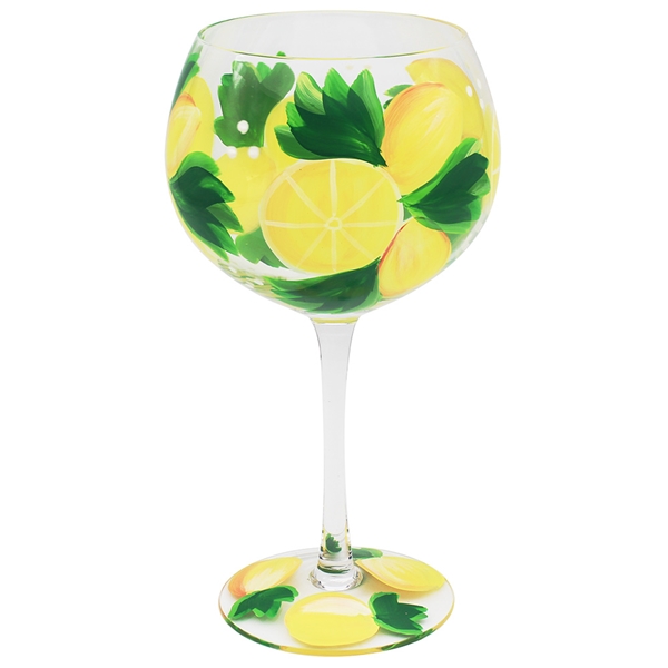 Gin Glass Hand Painted Lynsey Johnstone Lemons