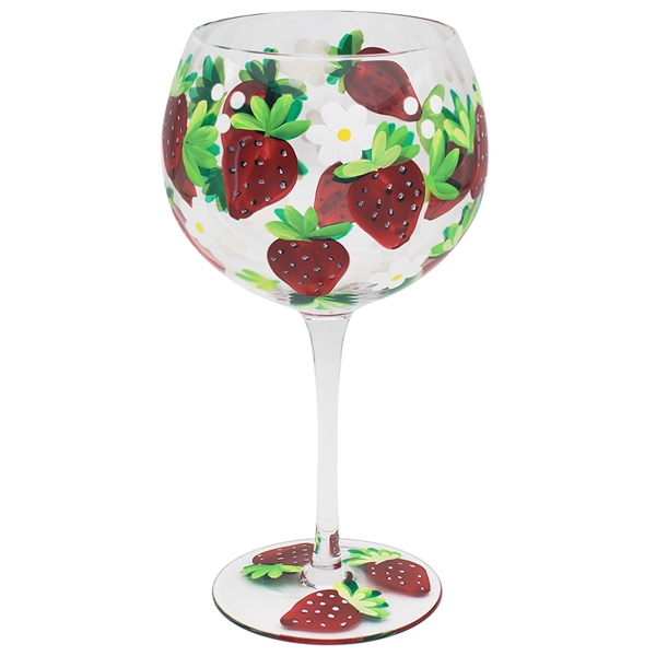 Gin Glass Hand Painted Lynsey Johnstone Strawberry