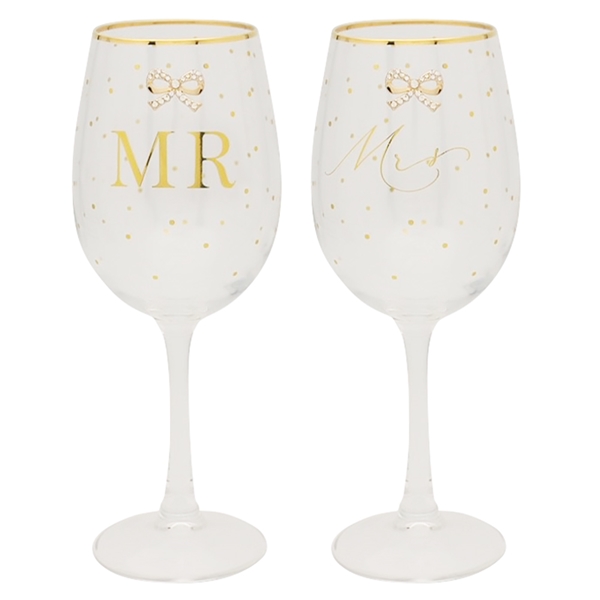 Mr & Mrs Wine Glasses Set of 2