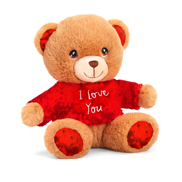 Keeleco Valentines Brown Bear 15cm